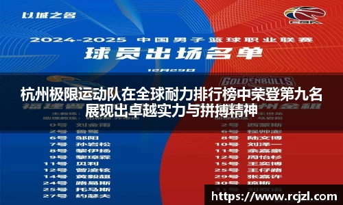 杭州极限运动队在全球耐力排行榜中荣登第九名展现出卓越实力与拼搏精神